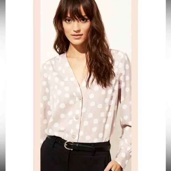 Polka Dot Satin Blouse - Picture 2 of 4